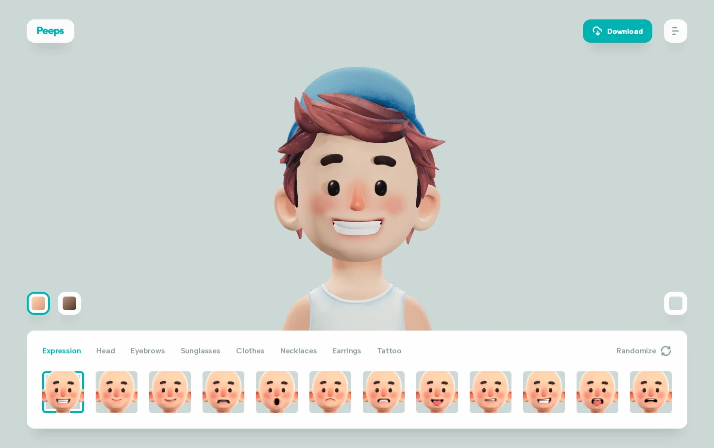 Peeps Avatar Builder by UI8.net 页面快照